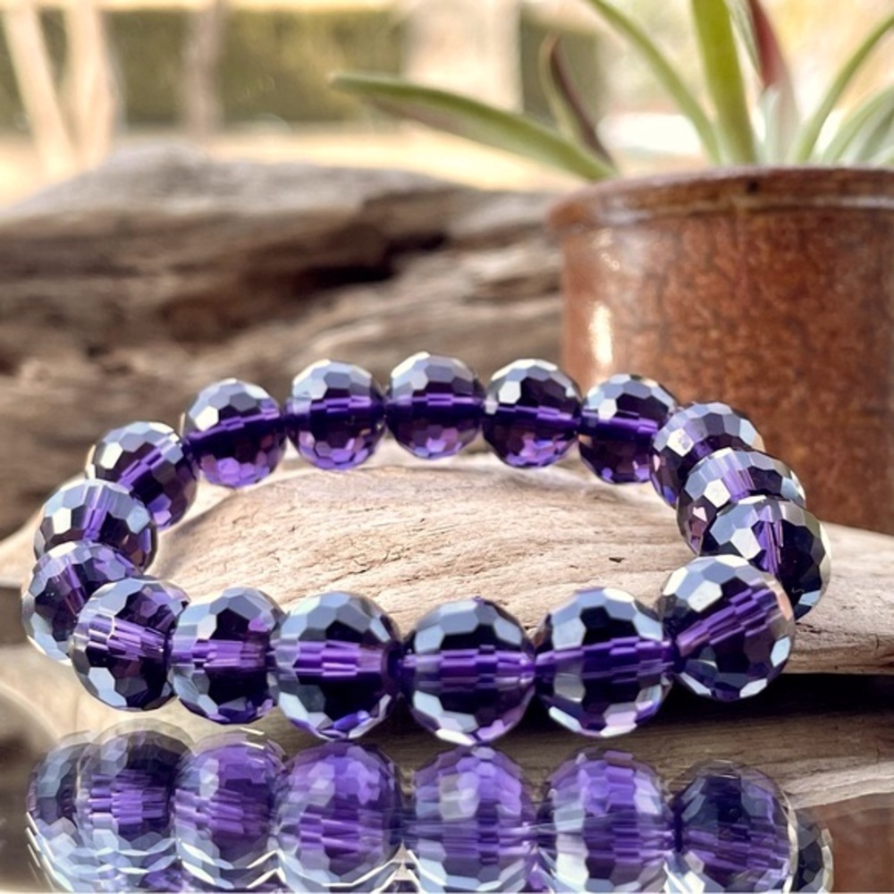 32.8 g Faceted Purple Amethyst Bracelet